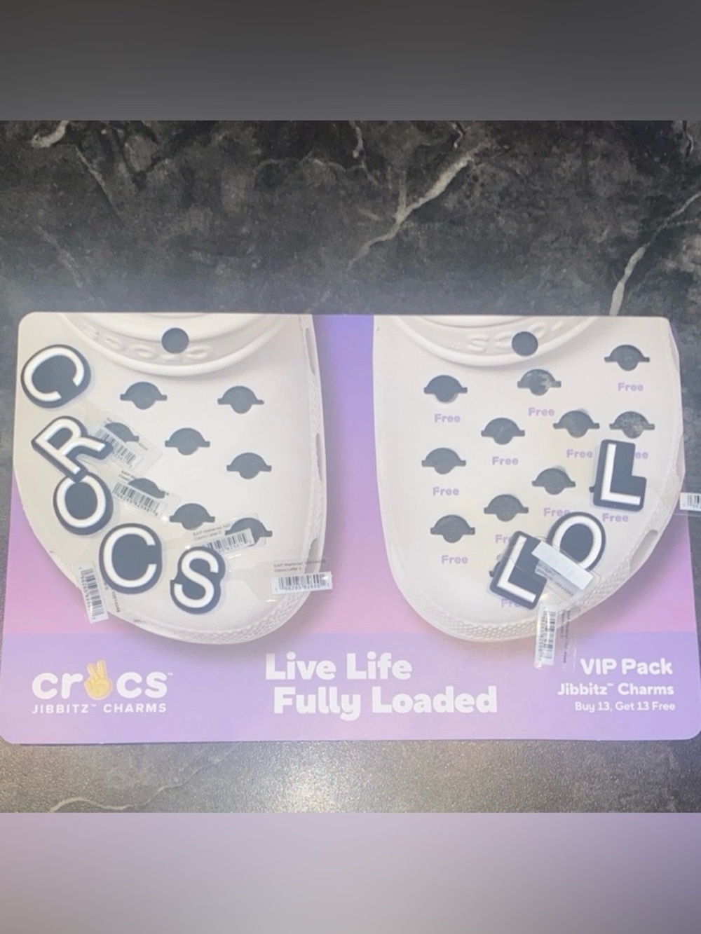 CROCS Jibbitz Charms, 8 Letter Charms CROCS LOL